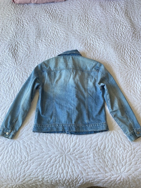 Kensie Light Blue Distressed Denim Jacket - Picture 6 of 7